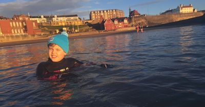 Boy, 8, from Whitley Bay swims in the North Sea every day this month to raise money for Cancer Research