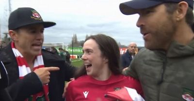 The gorgeous live TV interview with Wrexham's goal-scoring hero as Hollywood owners left in awe of her