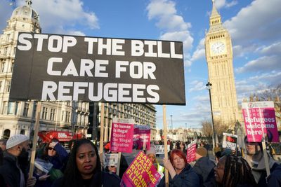 Hundreds join protest against migration Bill outside Parliament
