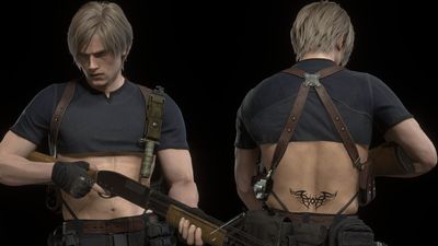 This Resident Evil 4 Remake mod gives Leon waist ink and lets him show it off, too