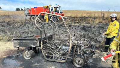 Off-road farm vehicles catch alight, sparking blazes in New South Wales