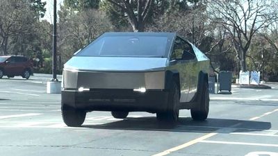 Tesla Cybertruck Spotted Without Its Massive Windscreen Wiper