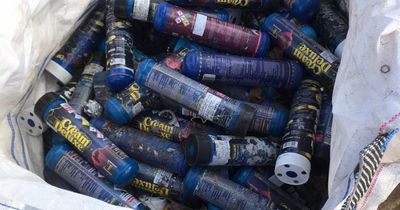 Litter pickers recover a staggering 2,217 large canisters of laughing gas from Cardiff streets and parks