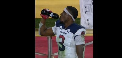 An XFL player squirting a ref with water led to an incredulous discussion between mic’d up officials