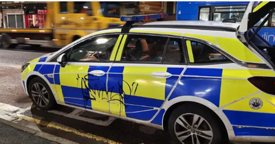 Marked Bristol police car graffitied while officers attended serious assault