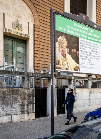 Posters near Vatican urge pope to stop Latin Mass crackdown