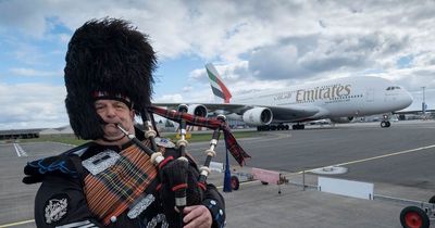 Aviation enthusiasts delighted as world's largest plane resumes Glasgow service