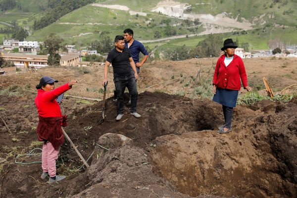 Digging with scant hope, families search for dozens missing in Ecuador landslide