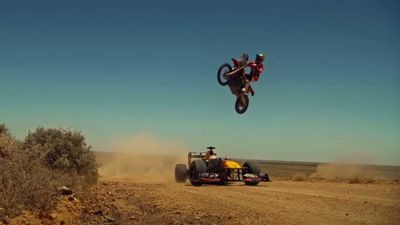 See Daniel Ricciardo Drive Red Bull F1 Car In The Australian Outback