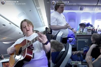 Lewis Capaldi surprises fans with live performance on British Airways flight