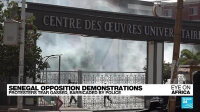 Opposition protesters in Senegal barricaded by police