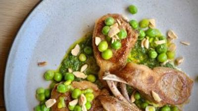 Easter recipe: Cyril Lignac’s chimichurri lamb chops with peas