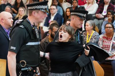 Public gallery cleared at Holyrood as protesters disrupt Yousaf’s first FMQs