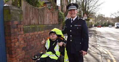 Disabled Sunderland youngster joins Northumbria Police on the beat, after receiving special award