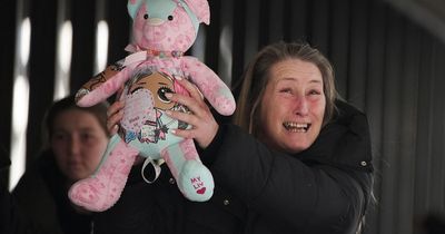 Olivia's 'ecstatic' mum clutches teddy outside court as girl's killer convicted