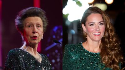 Princess Anne embodies Kate Middleton's chic style in glittering gown and long black gloves for glitzy event