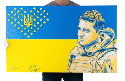 Boston auction of signed Zelenskyy painting to help Ukraine