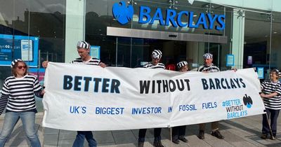 Extinction Rebellion protesters return to Cardiff bank minutes after being fined by court for lock-in there