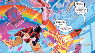 Harley Quinn is cursing and pranking her way across the Multiverse for 'Dawn of DC'