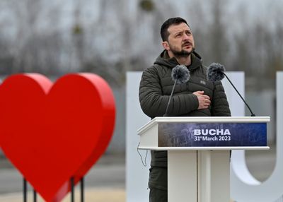 Zelensky, on Bucha anniversary, vows to defeat 'Russian evil'