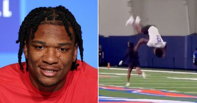 Rising NFL Draft star showcases incredible athleticism with backflip on Pro Day