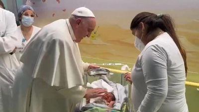 Pope Francis leaves hospital, assures the world he is 'still alive'