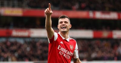 What William Saliba did to Granit Xhaka after substitution during Arsenal win vs Leeds