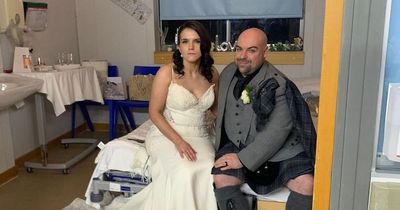 Bride walks down aisle just days after being completely paralysed thanks to 'angels'