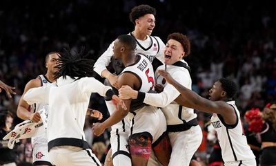 Butler’s epic winner lifts San Diego State into NCAA title game with Connecticut