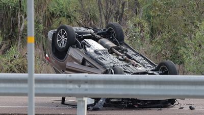 NT Police investigating after night of crime near Darwin includes car-jacking, crash and ram raids