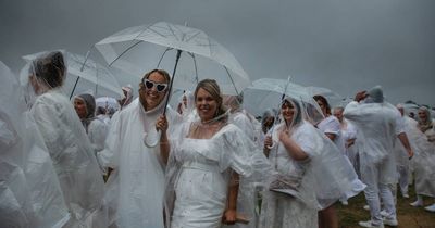 'We were all dressed in white, with nowhere to go': Dinner washed out as heavens open
