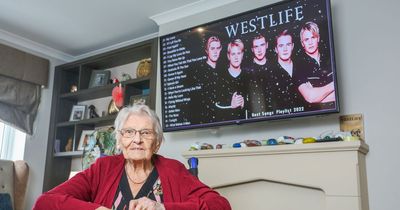 Westlife's 'oldest fan' celebrates her 101st birthday with boyband-themed party