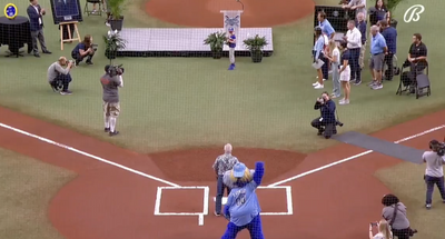 The Rays honored Don Zimmer with a heartwarming first-pitch moment between his son and great-grandson