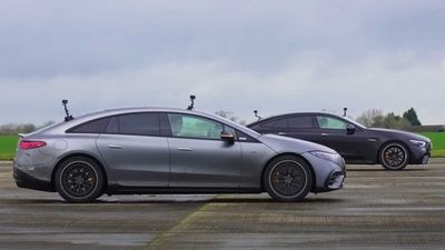 Watch A Mercedes AMG GT 63 S E-Performance Drag Race An AMG EQS 53