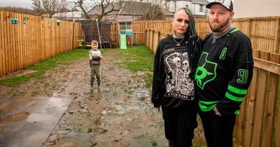New-build nightmare as 'swamp garden' attached to house blamed on four-year-old and his dogs