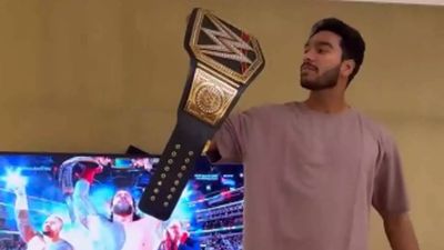Watch: Venkatesh Iyer flaunts WWE belt, reigns supreme in Knights' hearts