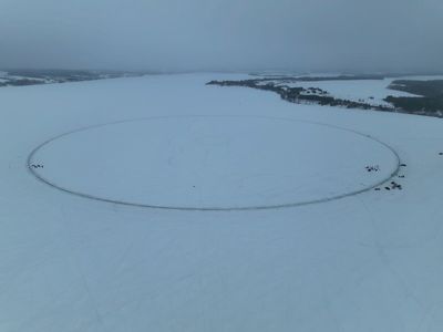 Maine ice disk on frozen lake measures 541 meters across