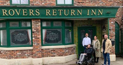 Rugby star Rob Burrow pays visit to Corrie set and hails soap’s motor neurone disease plot