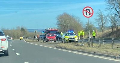 Man rushed to hospital after crashing into stationary unmarked police car on A77