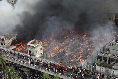 Massive fire guts popular clothing market in Bangladesh capital