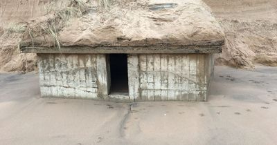 Hidden WW2 bunker resurfaces on Scots beach after storm causes shifting sands