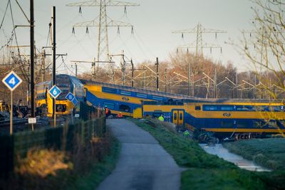 Watch live: Scene of crash after train derails in the Netherlands