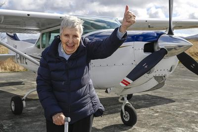 'The sky's the limit': Care home resident, 93, fulfils wish to fly a plane