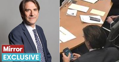 Tory MP filmed typing his birthday for phone password during meeting in 'careless' gaffe