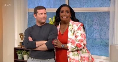 Alison Hammond clings to Dermot O'Leary as she suffers awkward moment on ITV This Morning as she asks 'who's that man?'