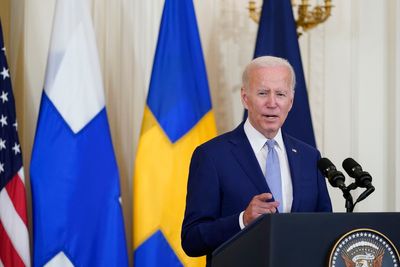 Biden pokes Putin as he welcomes Finland to Nato: ‘We are more united than ever’