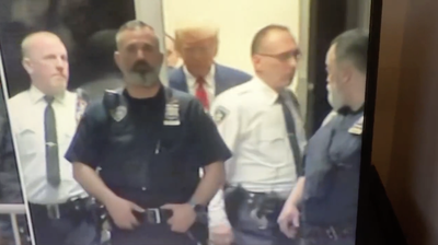 Trump thanks ‘very professional’ court staff despite video of door swinging shut in his face