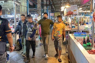 Illegal migrants caught at Pattaya market