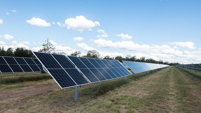 Final panels installed at Queensland solar farm spruiked as nation's largest — part of state's 'transition to a renewable energy future'