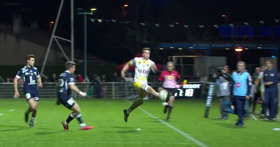 Flanker controls booming crossfield kick like Lionel Messi before scoring jaw-dropping try as video goes viral